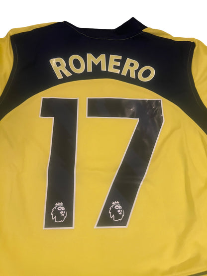 rm memorabilia Tottenham Hotspur Romero 17 yellow away football shirt with black lettering and Premier League details